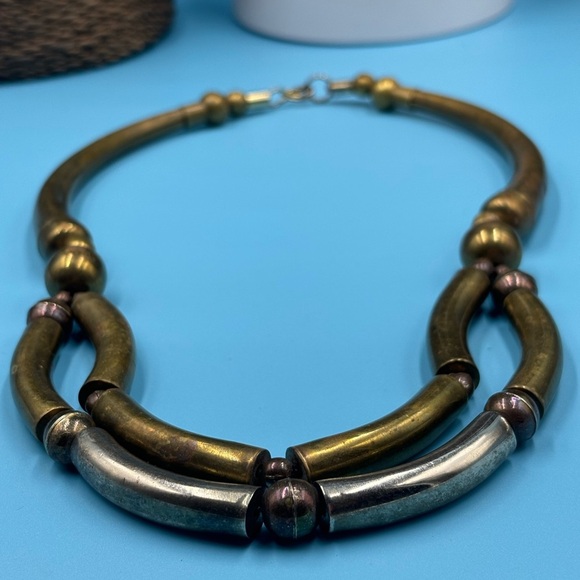 Four Vintage Brass Necklaces. One Lot Sale. Bulk Purchase. - Picture 8 of 9